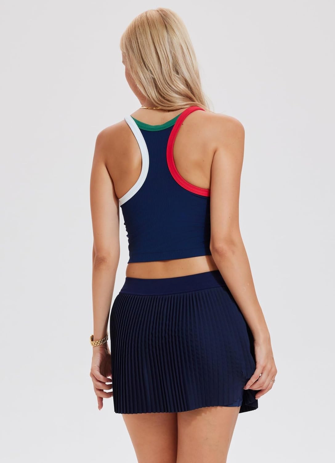 AFZ Women's 2 Piece Tennis Outfits Racerback Padded Tank Top Pleated Golf Skirt Set Resort Wear 2026