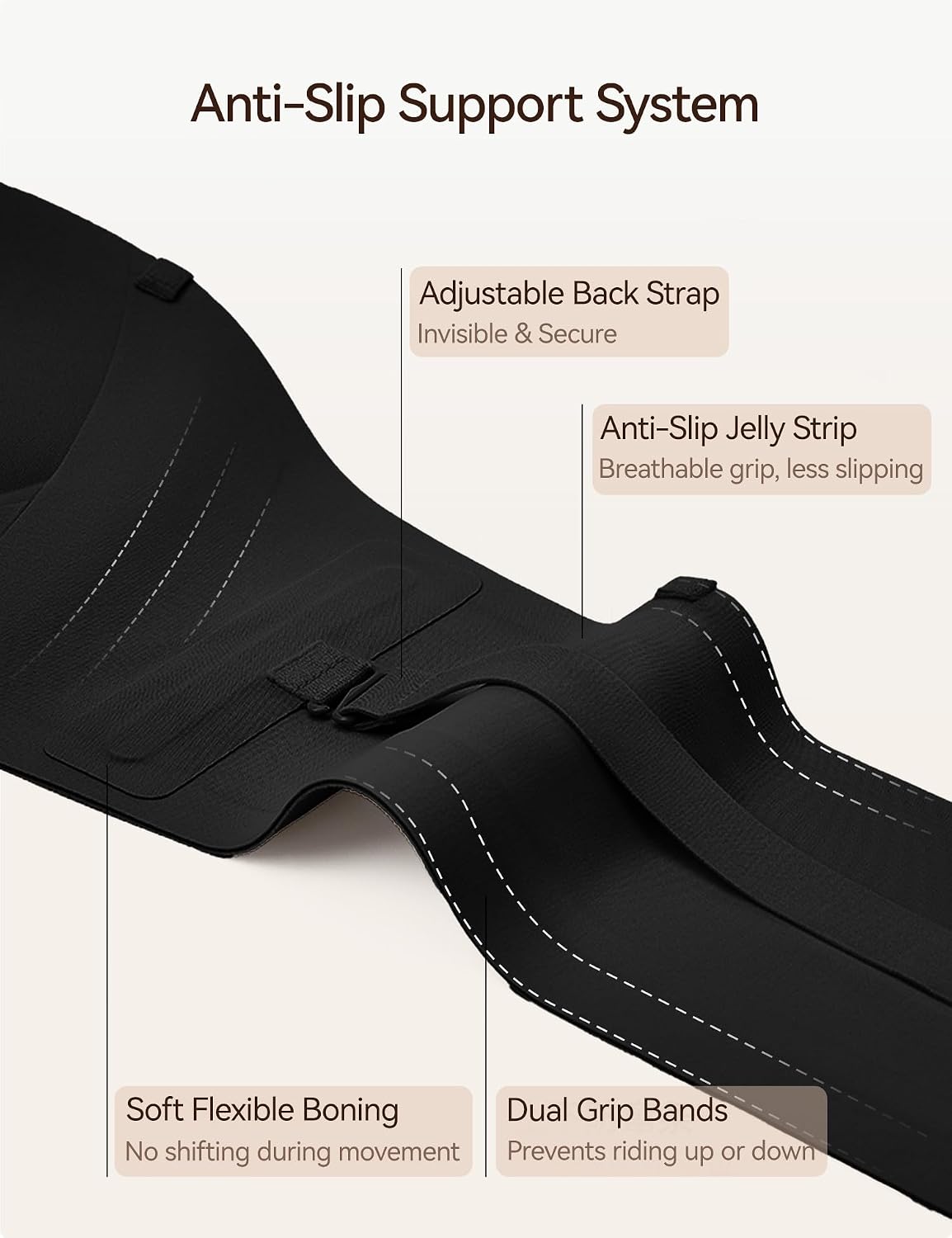 Strapless Front Closure Push Up Bra — Stay-Put, Wireless & Seamless