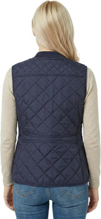 Womens Lightweight Quilted Vest - Zip Up Sleeveless Padded Gilet for Fall