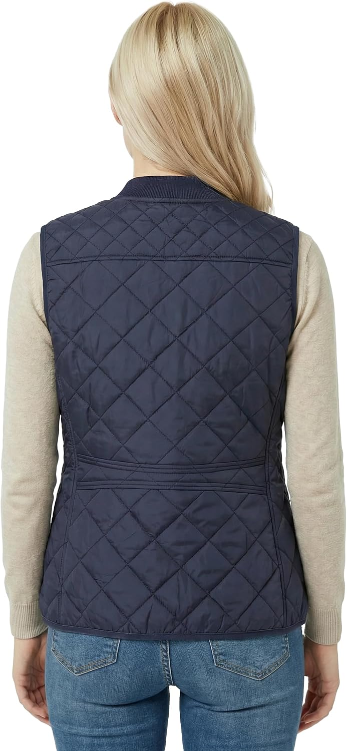 Womens Lightweight Quilted Vest - Zip Up Sleeveless Padded Gilet for Fall