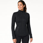 COSLEAF Thick / Fleece / Black fitted jacket on model