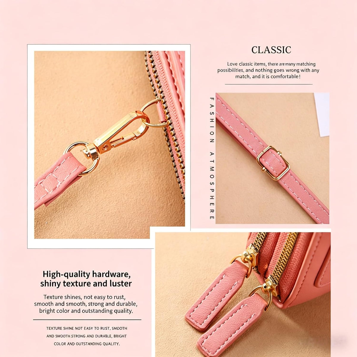 Touchscreen Phone Crossbody Bag for Women, RFID Blocking PU Leather Anti-Theft Wallet
