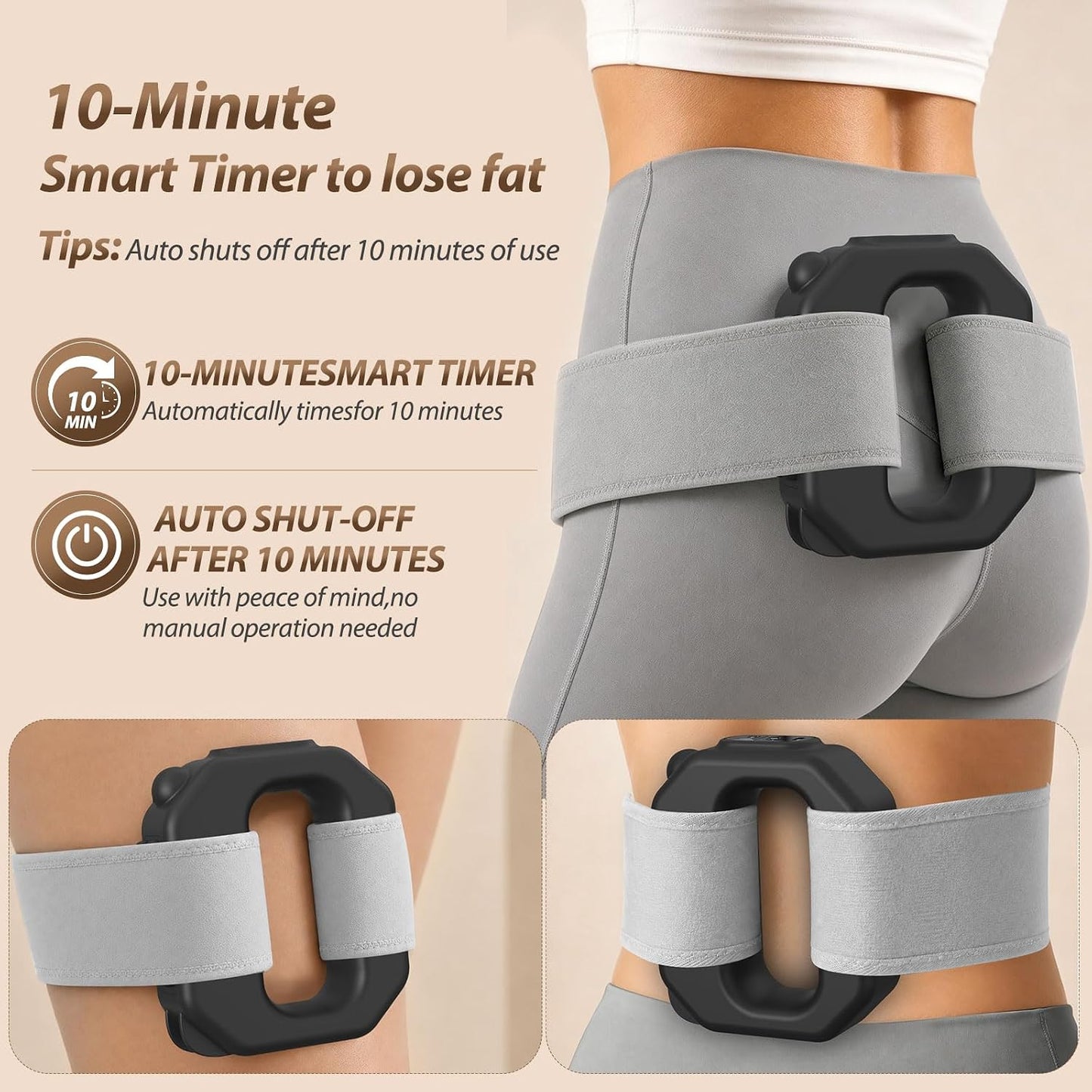R10 Fascia Ring Massager - Hands-Free Electric Body Massager with Waist Belt