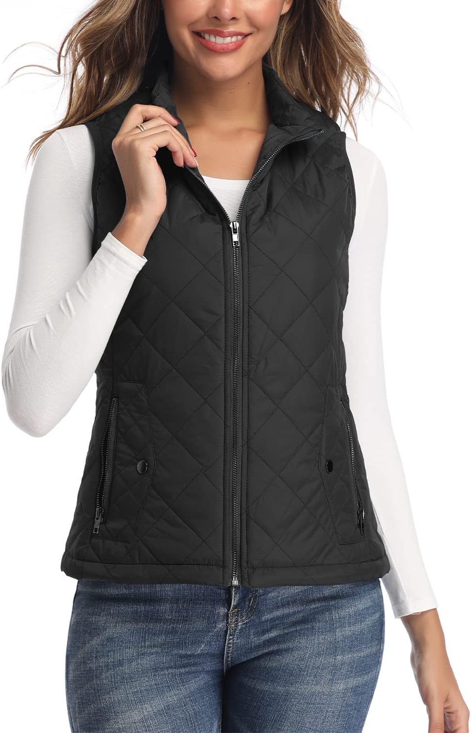 Women's Quilted Vest Lightweight Packable Puffer Gilet for Outdoor Travel