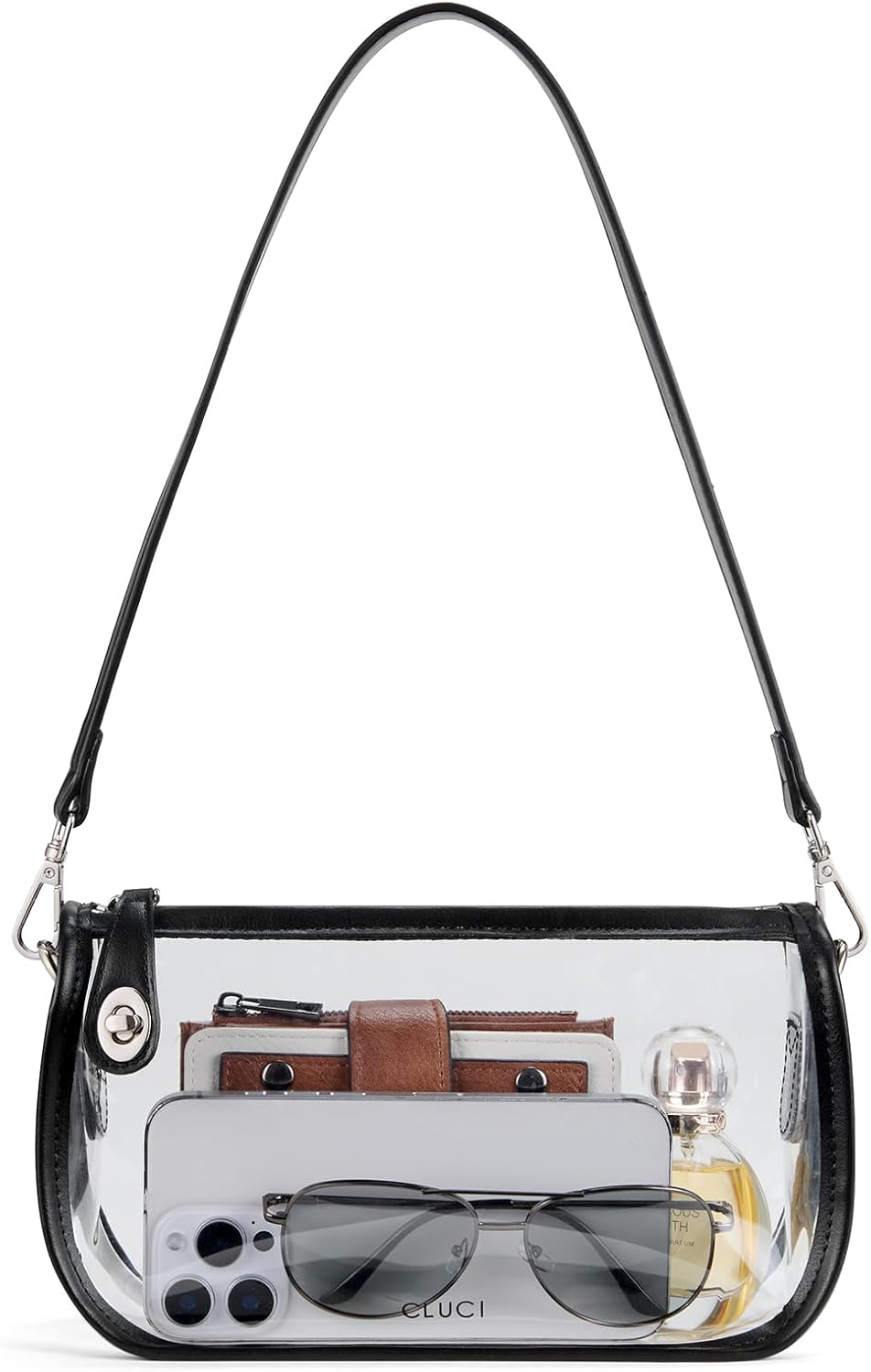 Clear Purse Crossbody Bag for Women - Transparent Shoulder Bag for Concerts and Sports Events