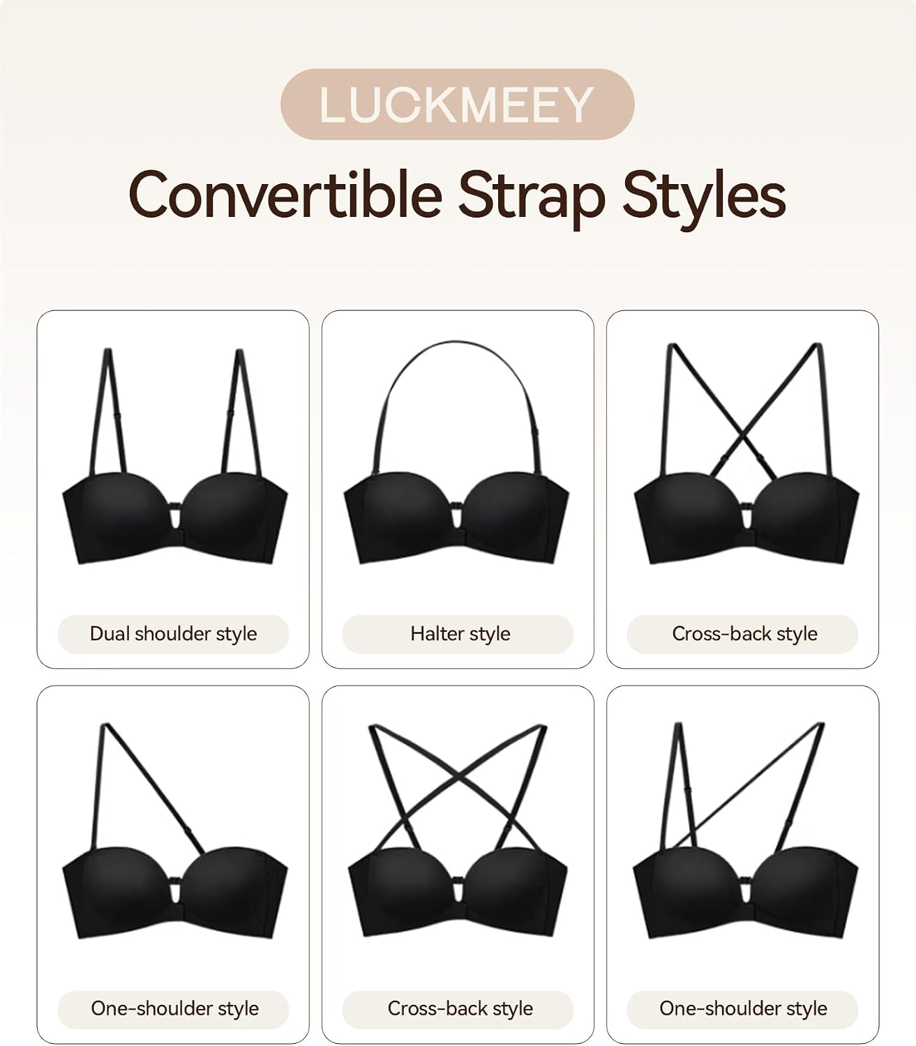 Strapless Front Closure Push Up Bra — Stay-Put, Wireless & Seamless