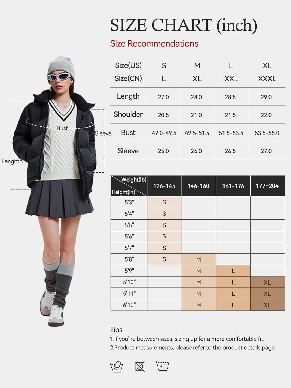 Airfree Women's 800-Down-Fill Puffer Jacket Winter Wind Resistant Water Repellent Warm Zip Pockets Hooded Down Outwear Coat