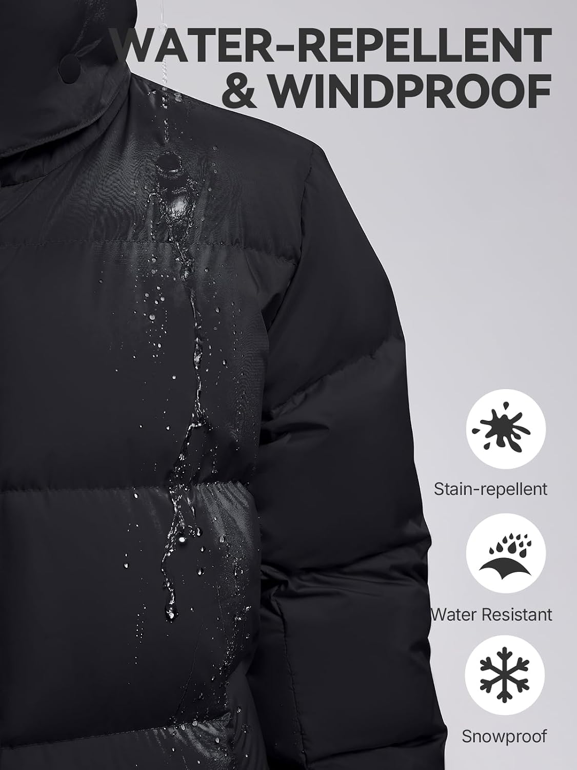 AFZ Women's 800FP Long Down Puffer Coat with Cinched Waist and Removable Hood, Water-Resistant Winter Jacket