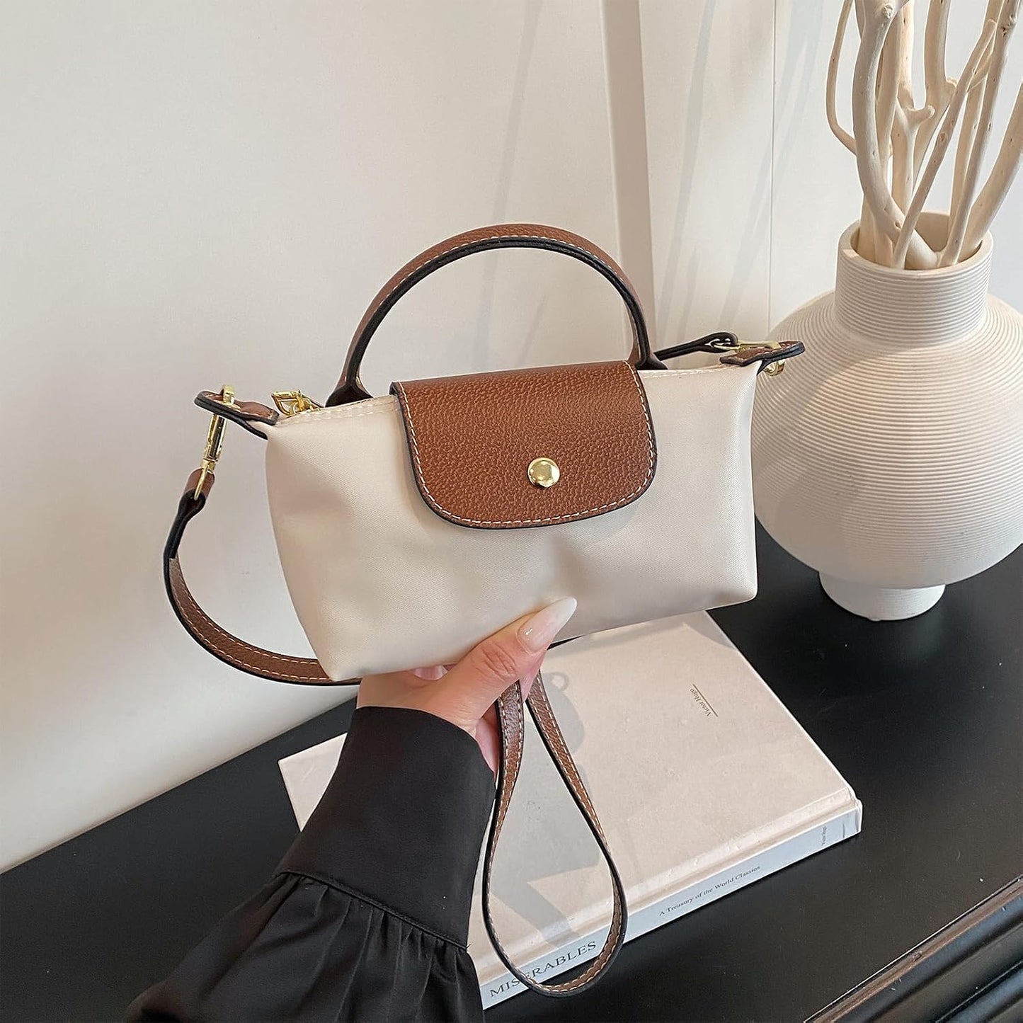 Mini Crossbody Bag for Women - Small Spacious Tote with Adjustable Strap and Zipper Pockets