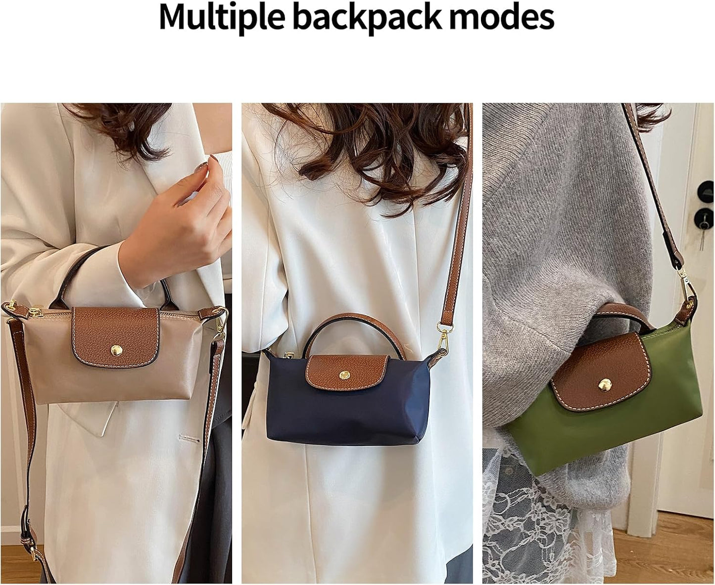 Mini Crossbody Bag for Women - Small Spacious Tote with Adjustable Strap and Zipper Pockets