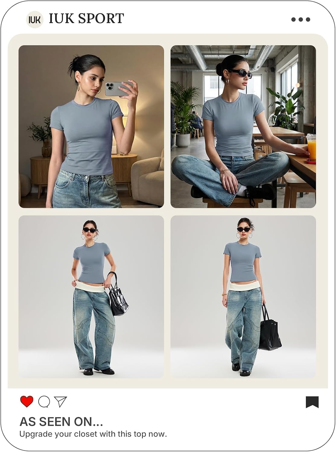 Women's Short Sleeve Compression Workout Top - Slim Fit Non See Through Y2K Tee