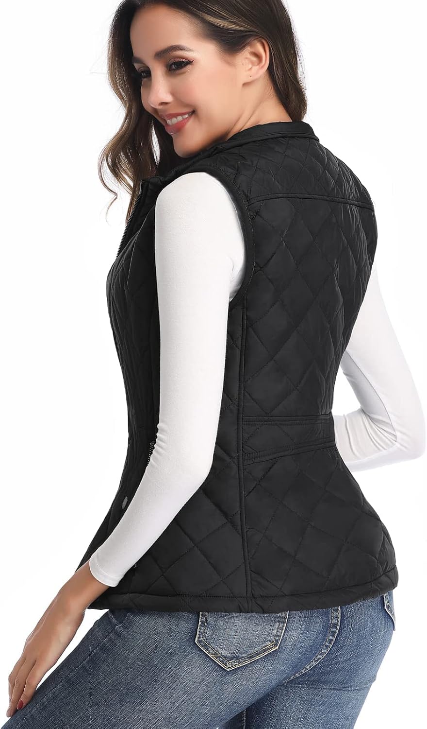 Women's Quilted Vest Lightweight Packable Puffer Gilet for Outdoor Travel