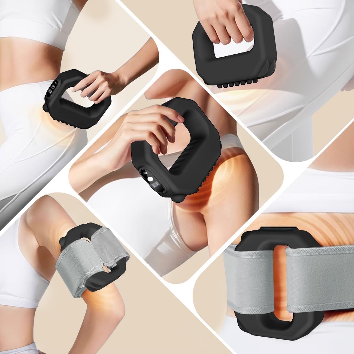 R10 Fascia Ring Massager - Hands-Free Electric Body Massager with Waist Belt