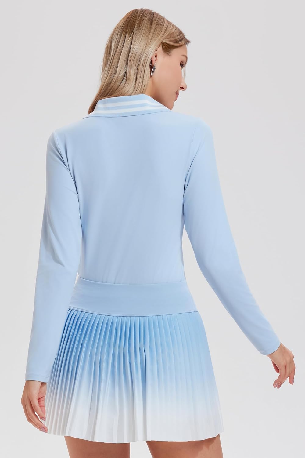 AFZ Women 2 Piece Tennis Skirt Set Pleated Pickleball Outfits Polo Golf Shirt Athletic Dress with Pockets