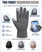 3 Pairs Women's Winter Touchscreen Gloves - Windproof Fleece Lined Warm Texting Mittens