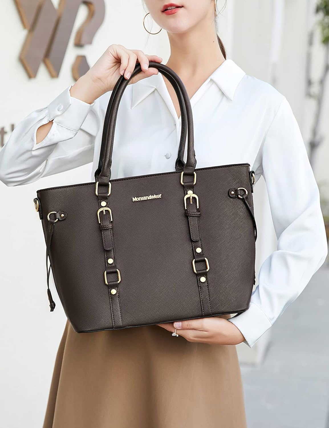 3PCS Purses for Women Set - Tote Bag, Shoulder Satchel, and Matching Wallet