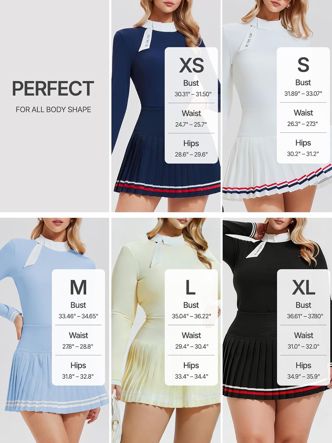Women's 2 Piece Tennis Skirt Set - Zip Back Top & Pleated Skort with Pockets