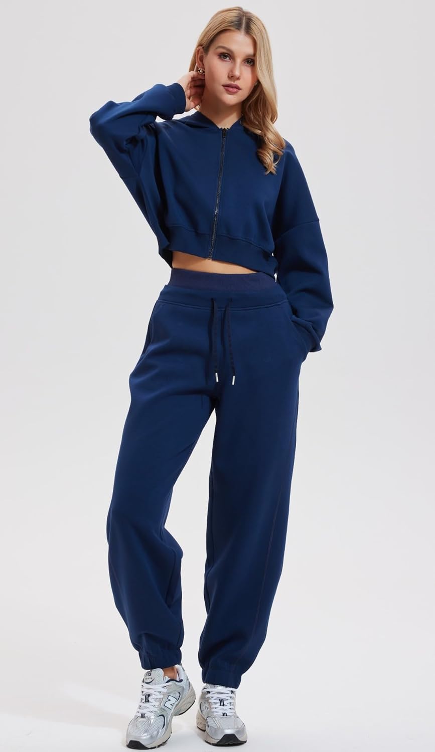 AFZ Women Baggy Sweatpants with Pockets Cotton Joggers Ankle Pants for Lounge Running Workout