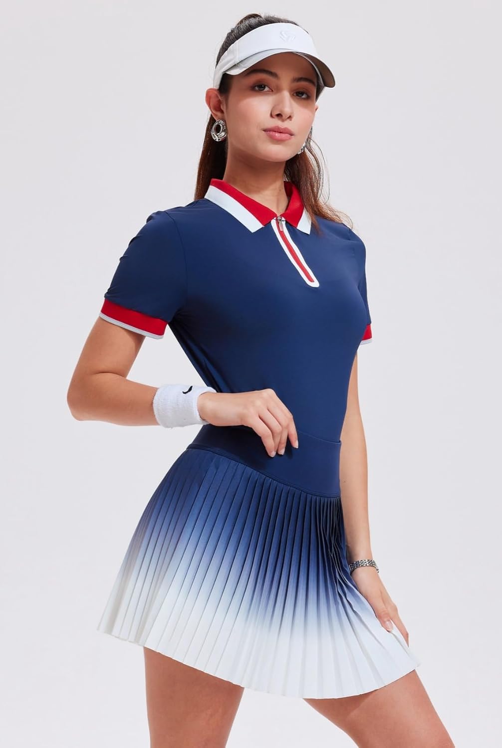 AFZ Women Tennis Skirt Set 2 Piece Athletic Sets Golf Shirt Matching Summer Vacation Skort Sets