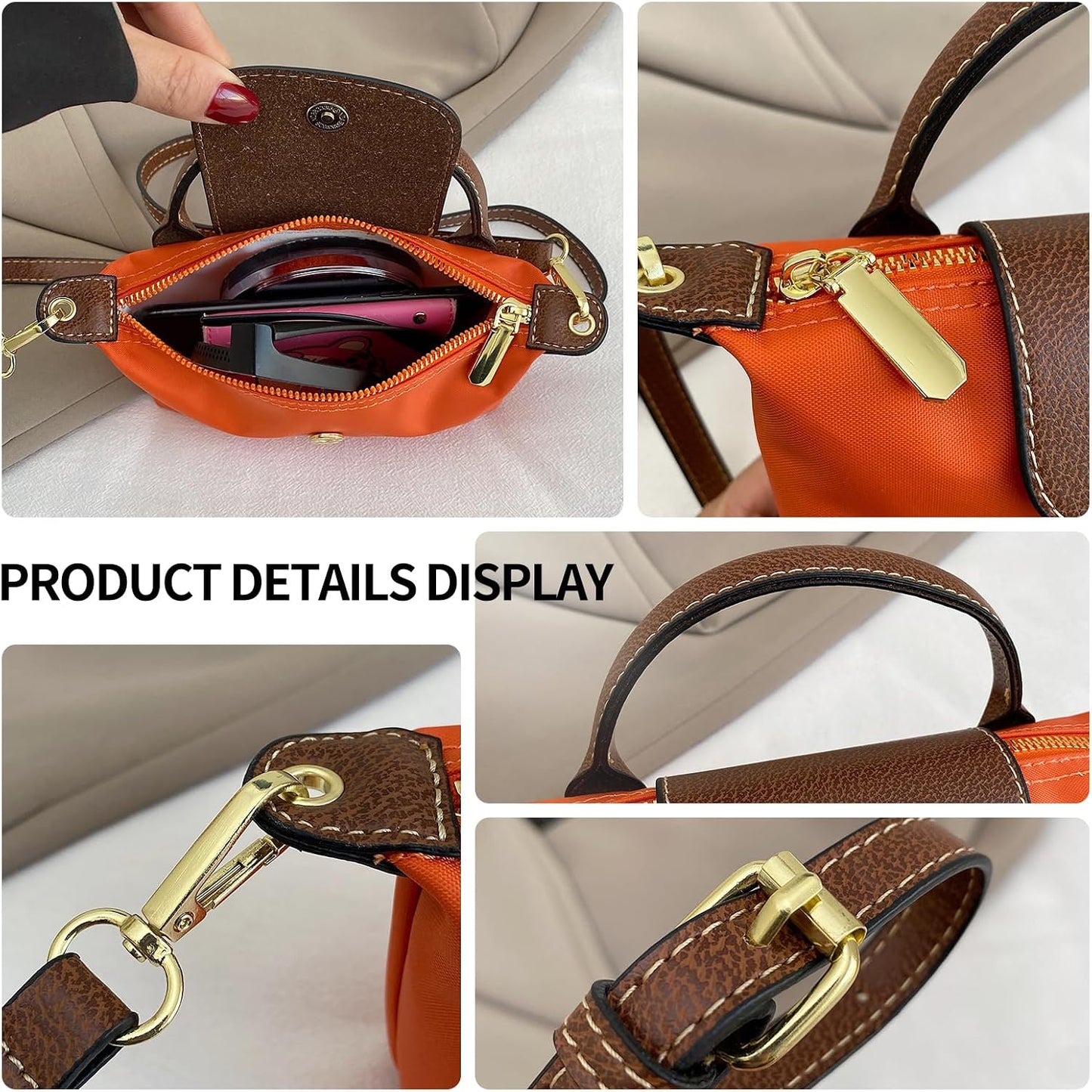 Mini Crossbody Bag for Women - Small Spacious Tote with Adjustable Strap and Zipper Pockets