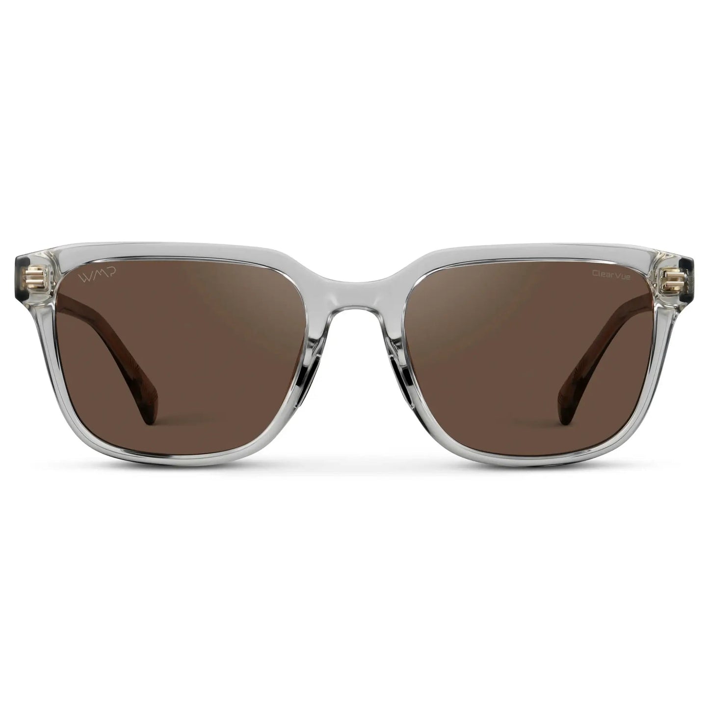 Polarized Rectangular Sunglasses with Metal Accents and Sleek Geometric Lines