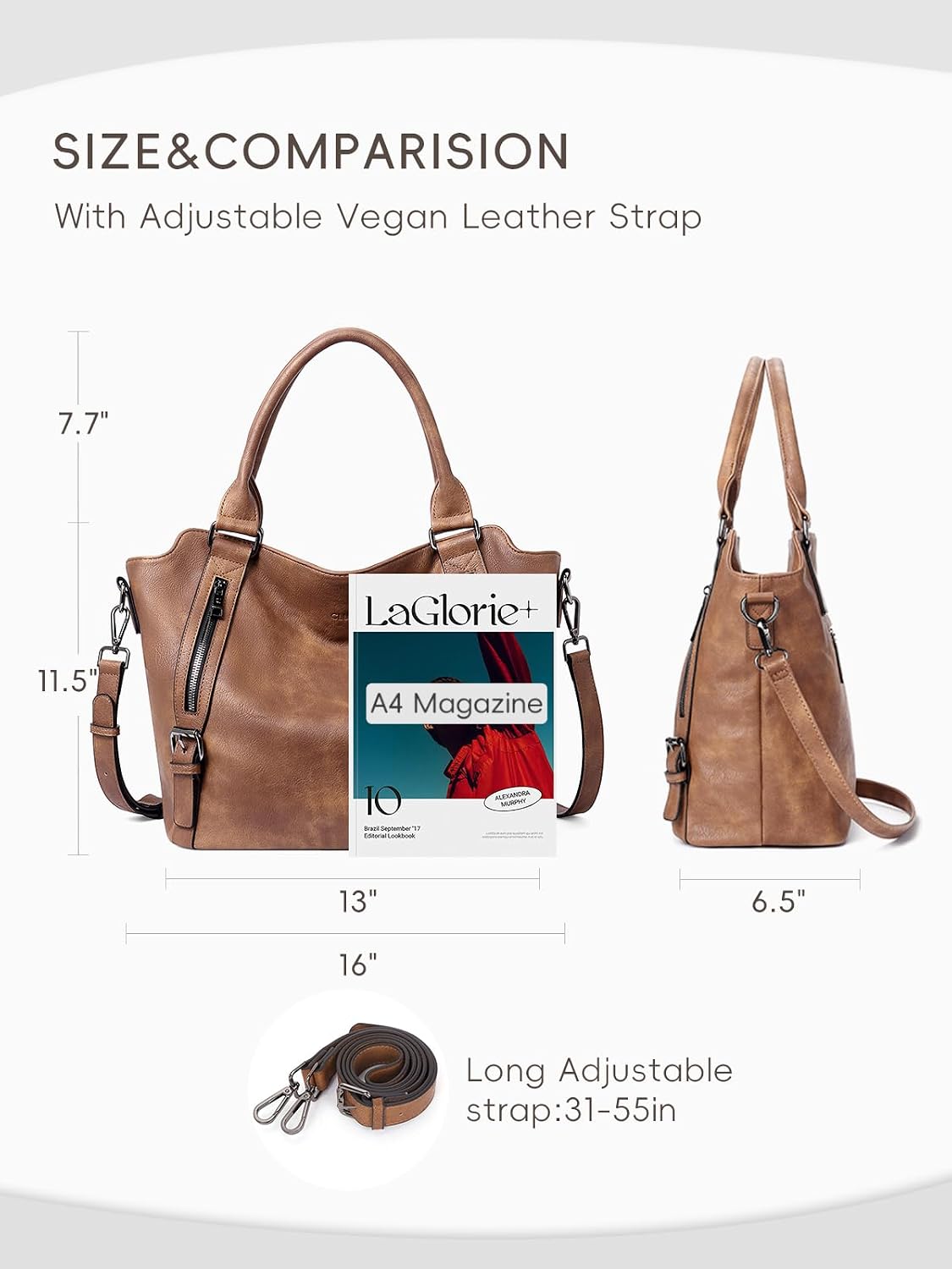 Large Hobo Bags for Women, Water Repellent Tote Handbags with Multiple Pockets and Adjustable Strap