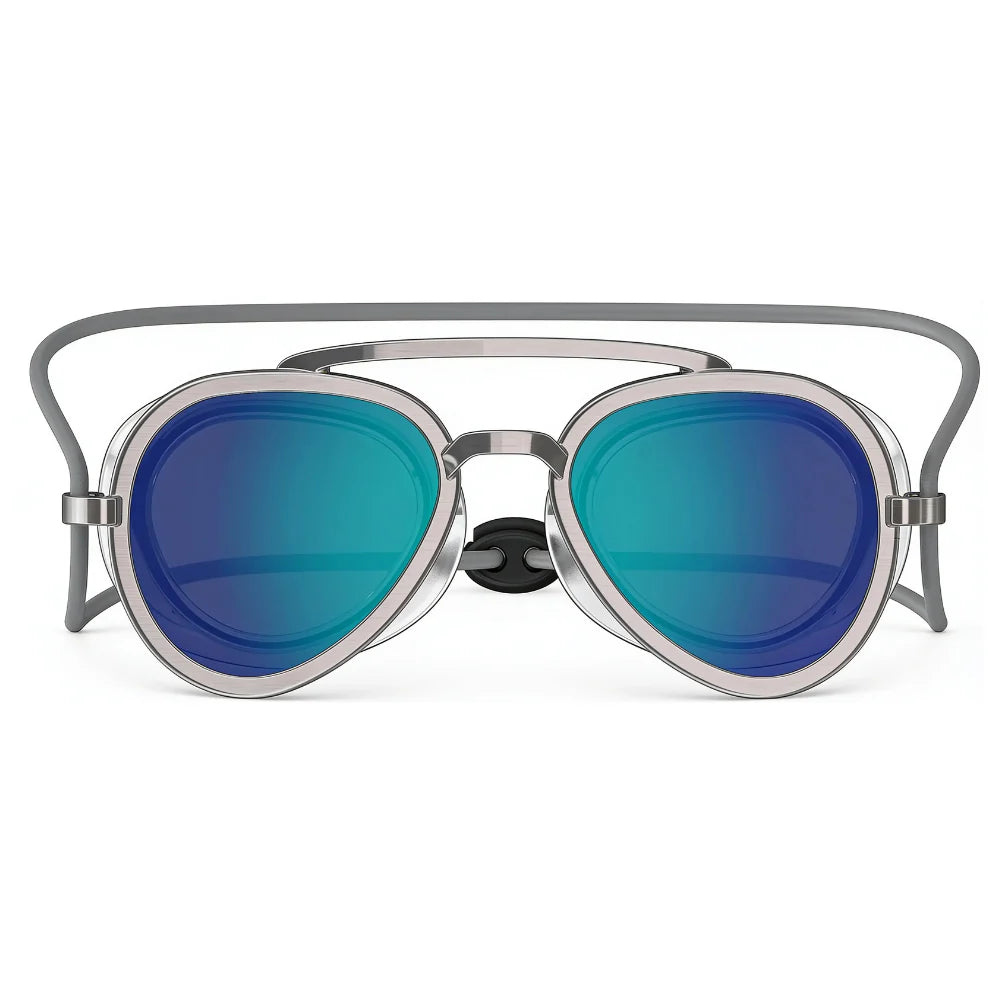 Retro-Futuristic Swim Goggles with UV Protection and Anti-Fog Clarity