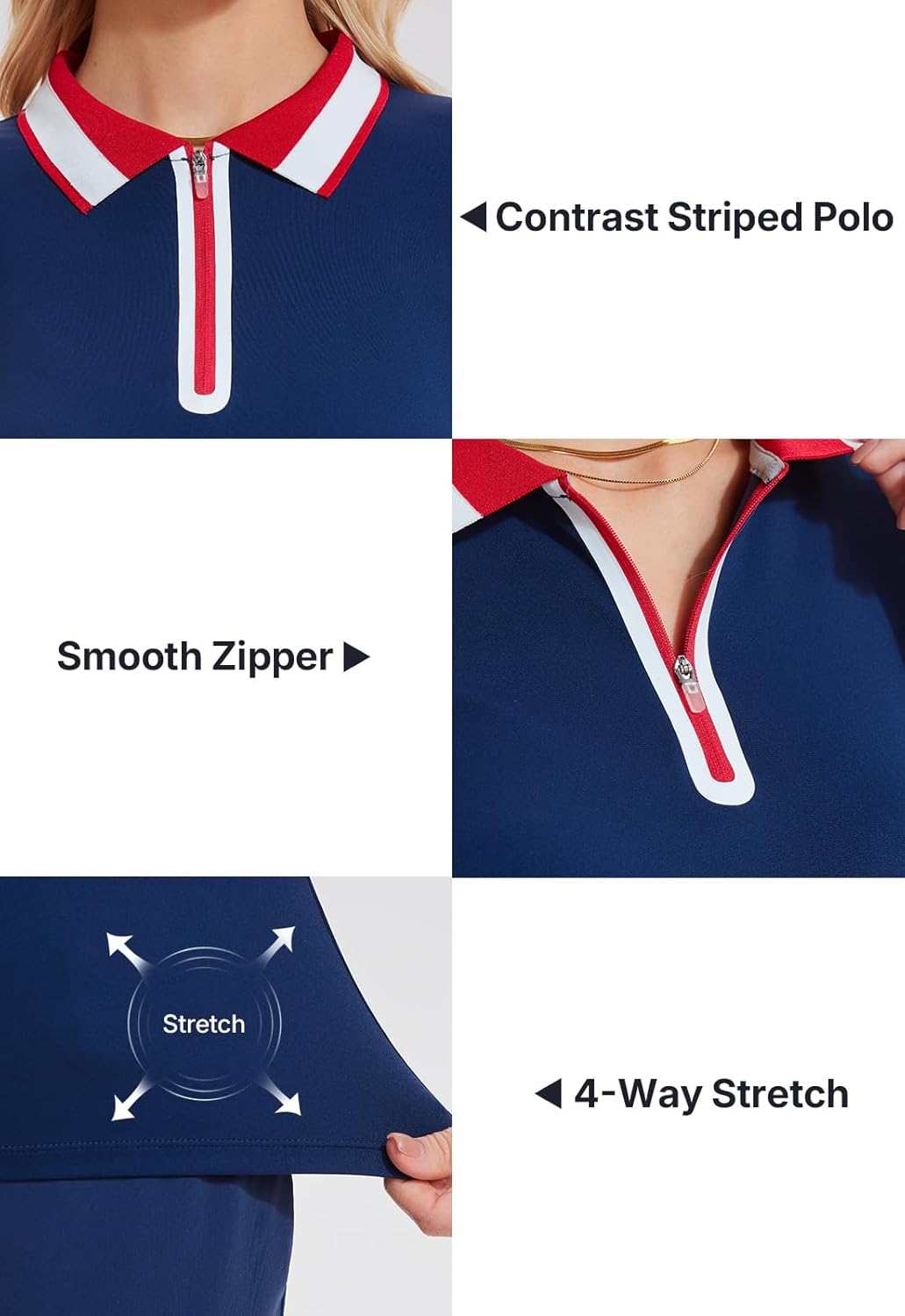 AFZ Women Golf Outfits Polo Shirt and 4 Pockets Elastic Waist Golf Pants Sets for Business Travel Leisure