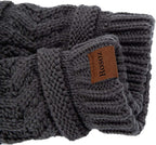 2 Pack Ponytail Beanie for Women, Winter Warm Soft Stretch Cable Knit Messy High Bun Hat
