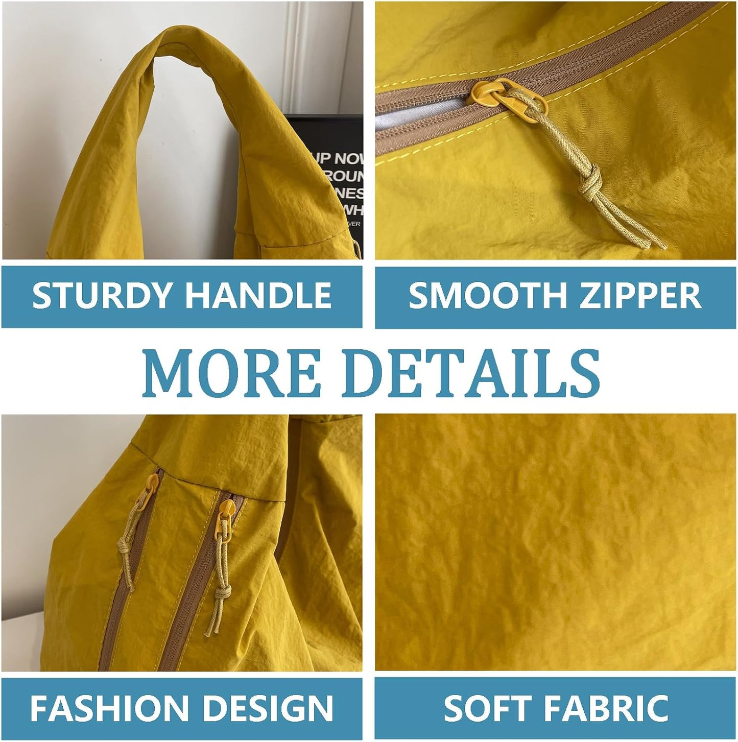 Large Nylon Hobo Bag Women Crescent Shoulder Bag Vintage Tote Bag Casual Shopper Handbag
