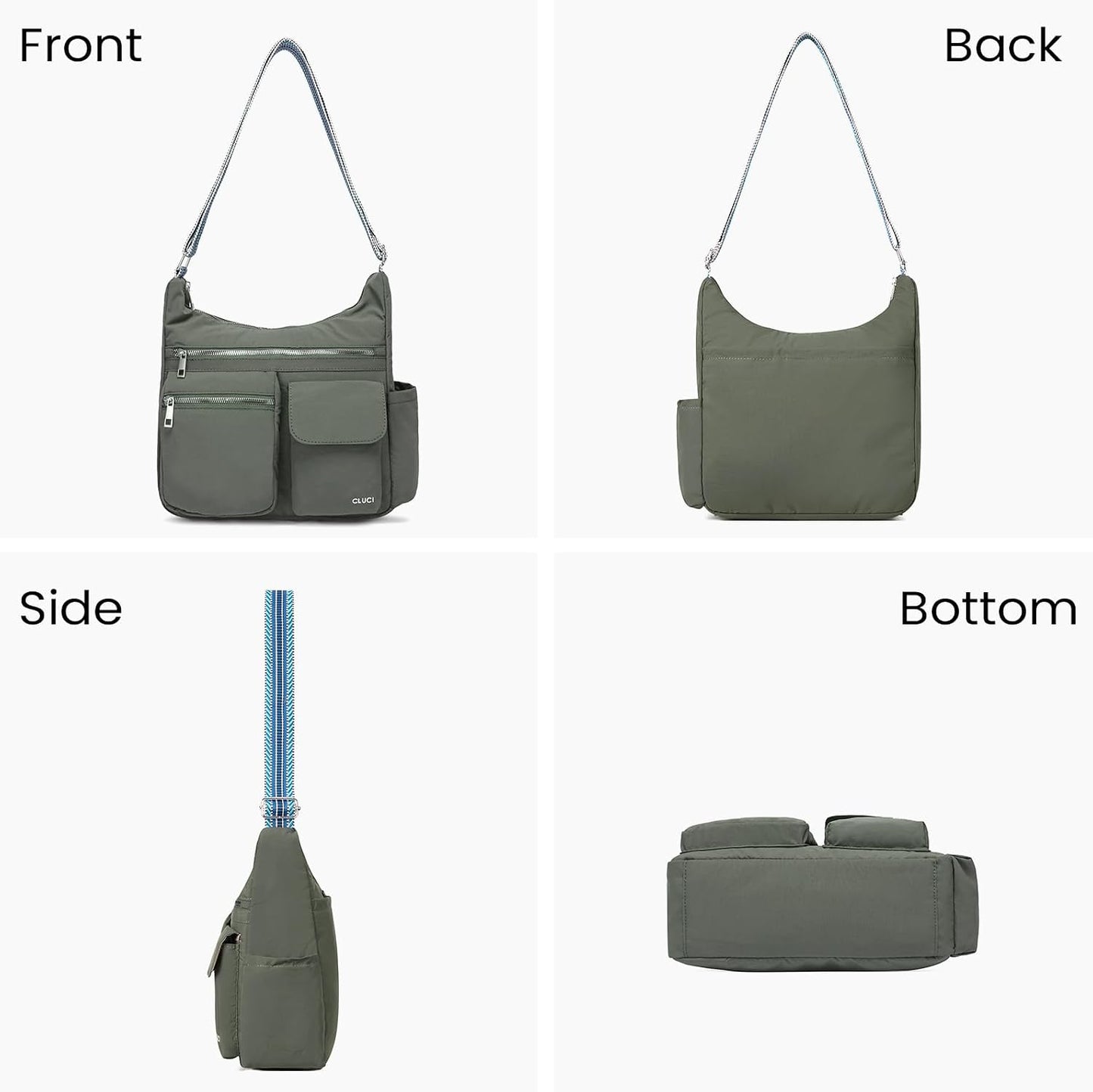 Anti-Theft Crossbody Bags for Women Travel, Water-Resistant Nylon Shoulder Handbags