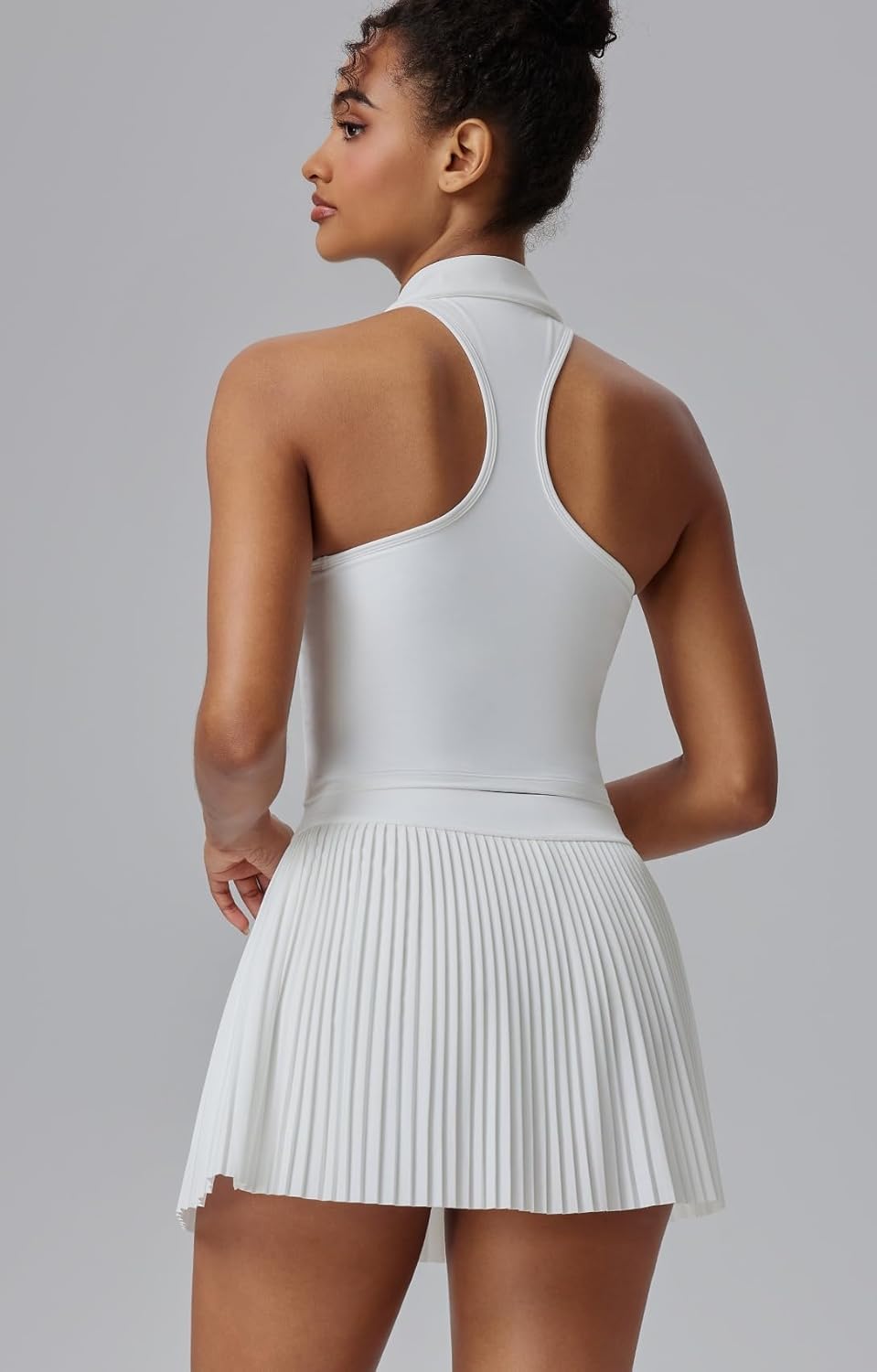 AFZ Women Pleated Tennis Skirt Set Two Piece Racerback Golf Outfits Pickleball Dresses with Shorts