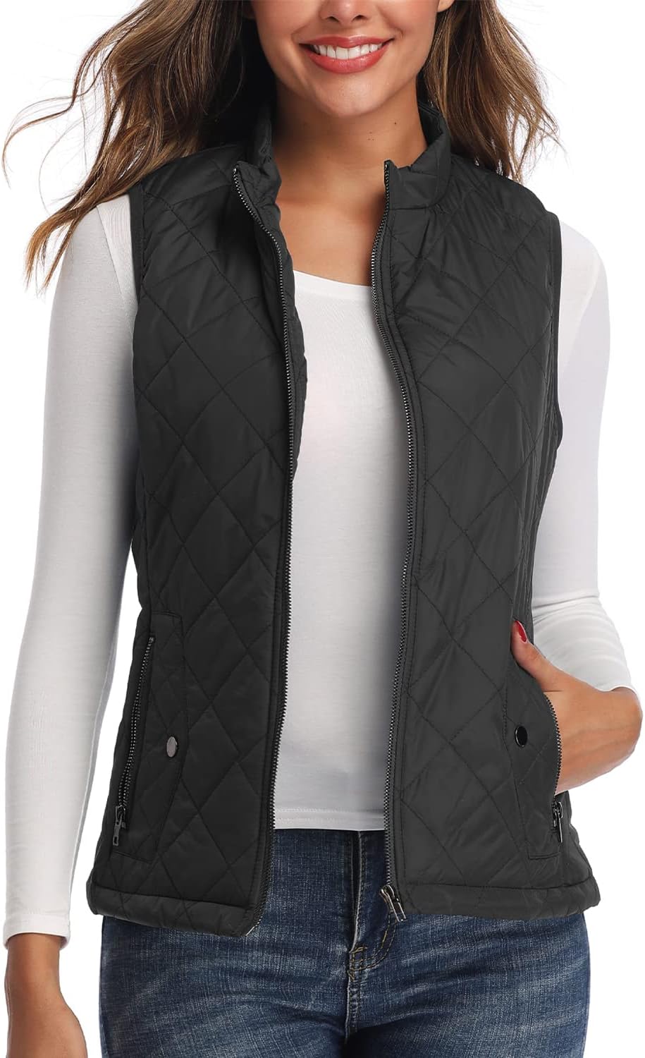Women's Quilted Vest Lightweight Packable Puffer Gilet for Outdoor Travel
